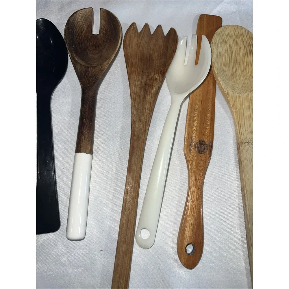 VTG Lot of 8 Wooden Spoons Spatula Primitive Country Kitchen Farmhouse Utensils